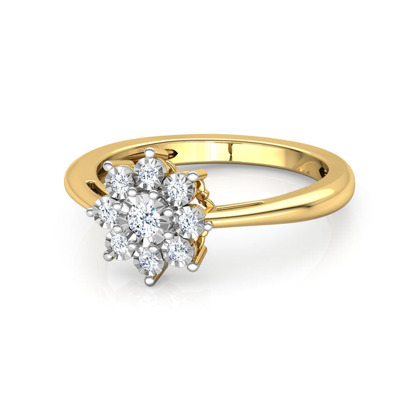 Flower Gold Diamond Ring