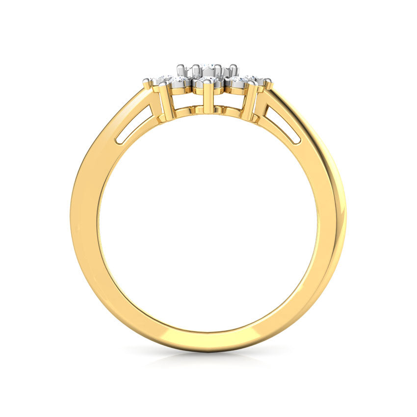 Flower Gold Diamond Ring