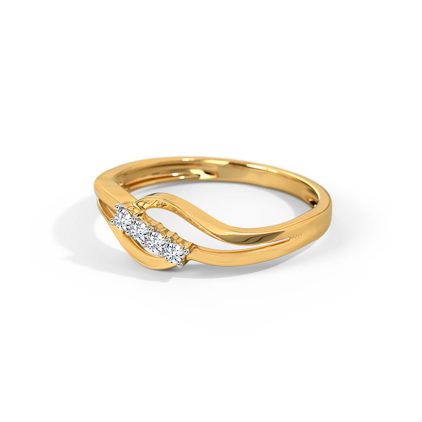 Infinity Ripple Gold Diamond Ring