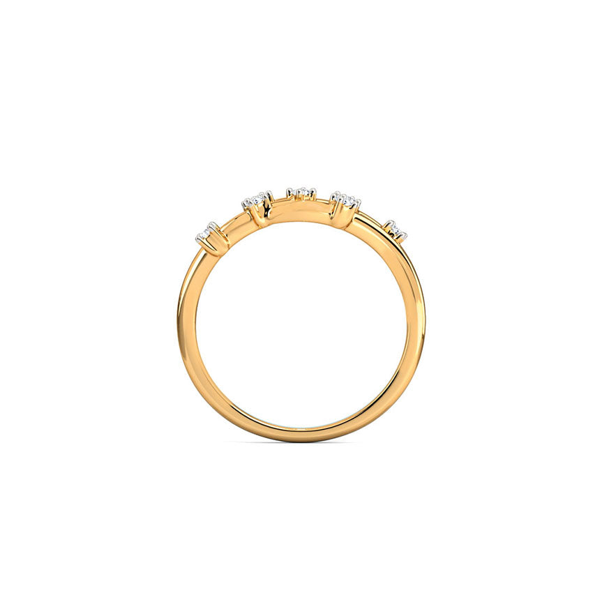 Wave Gold Diamond Ring