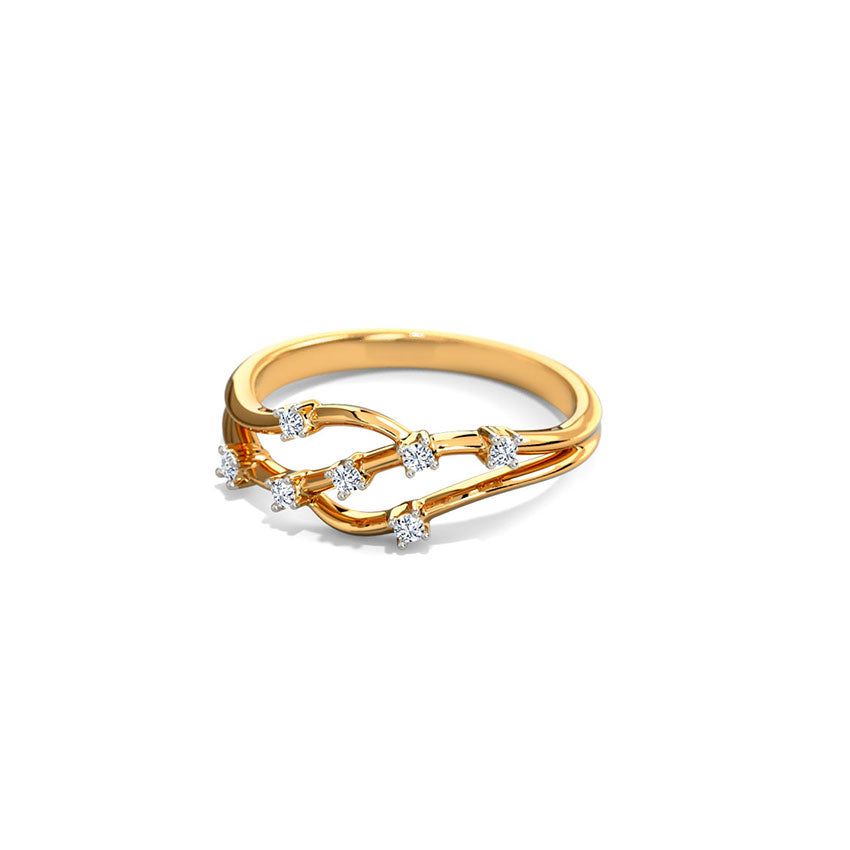 Wave Gold Diamond Ring