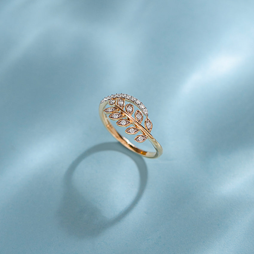 Gold Leaf Diamond Ring