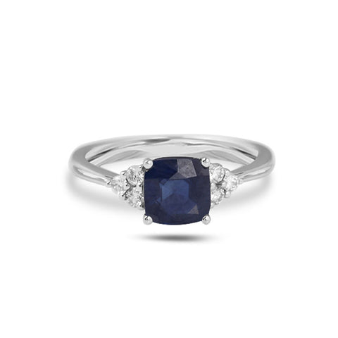 Blue Stone Gold Diamond Ring - Khatim Jewels