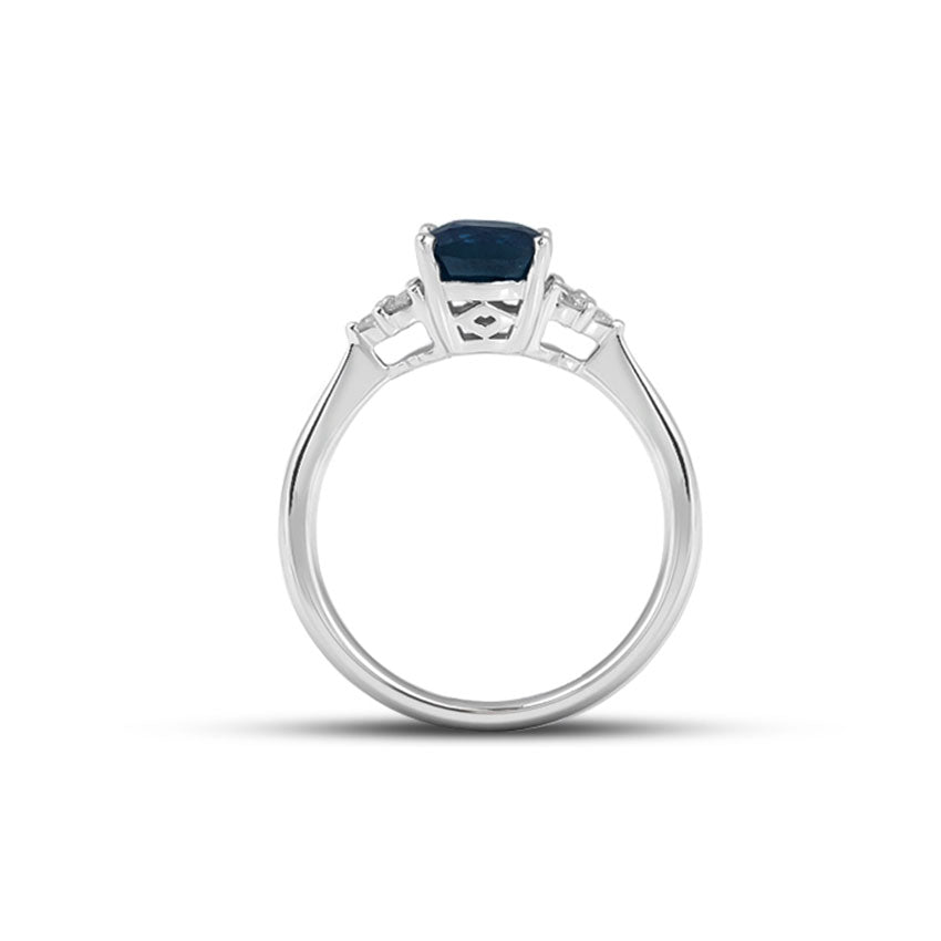 Blue Stone Gold Diamond Ring - Khatim Jewels