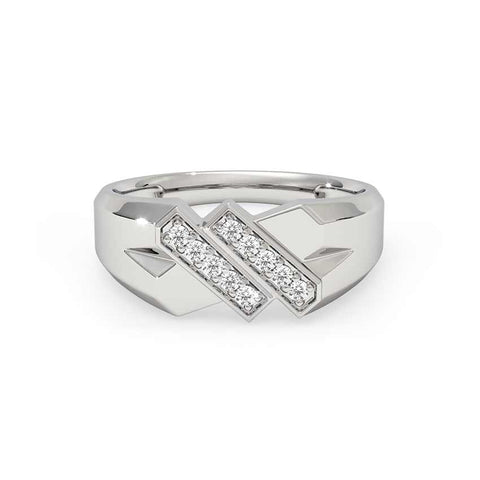 Dual-Bar Men Diamond Ring