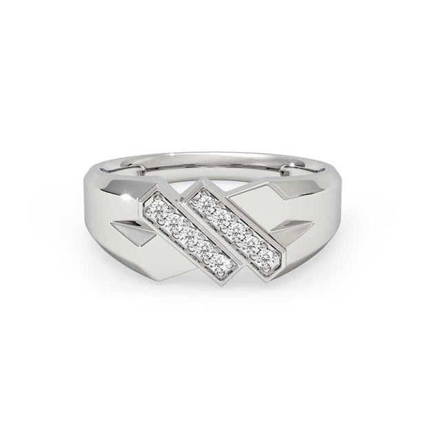 Dual-Bar Men Diamond Ring