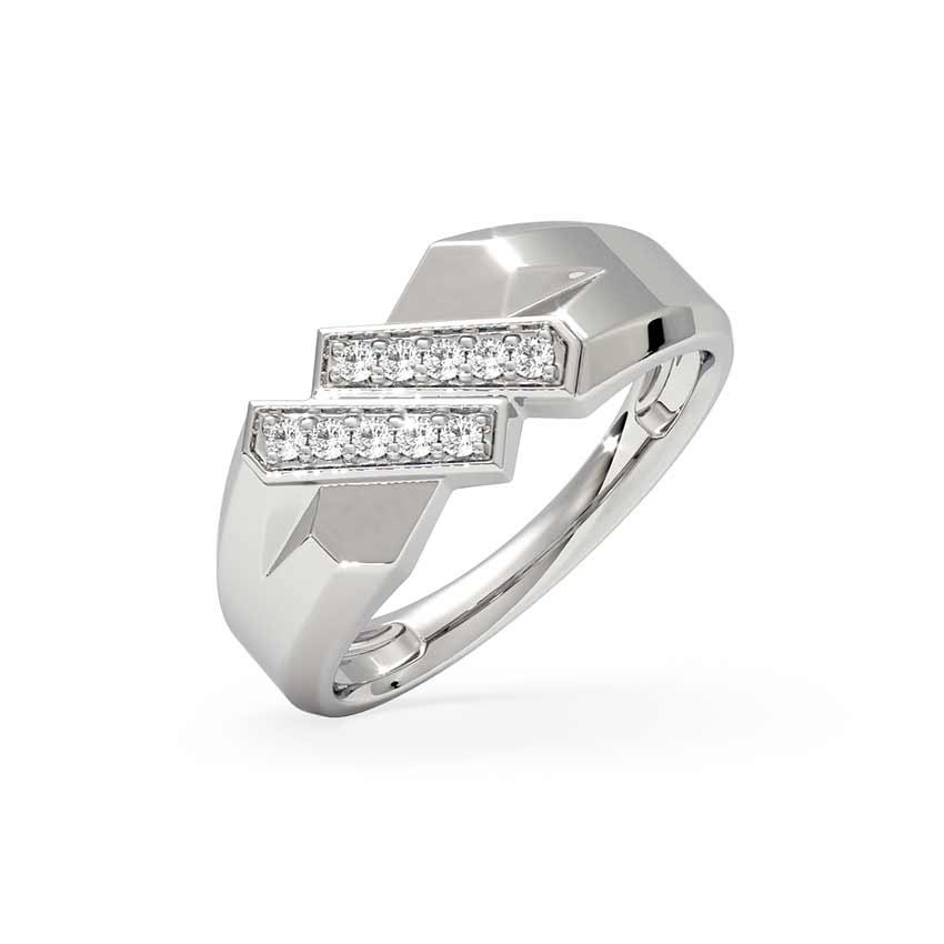 Dual-Bar Men Diamond Ring