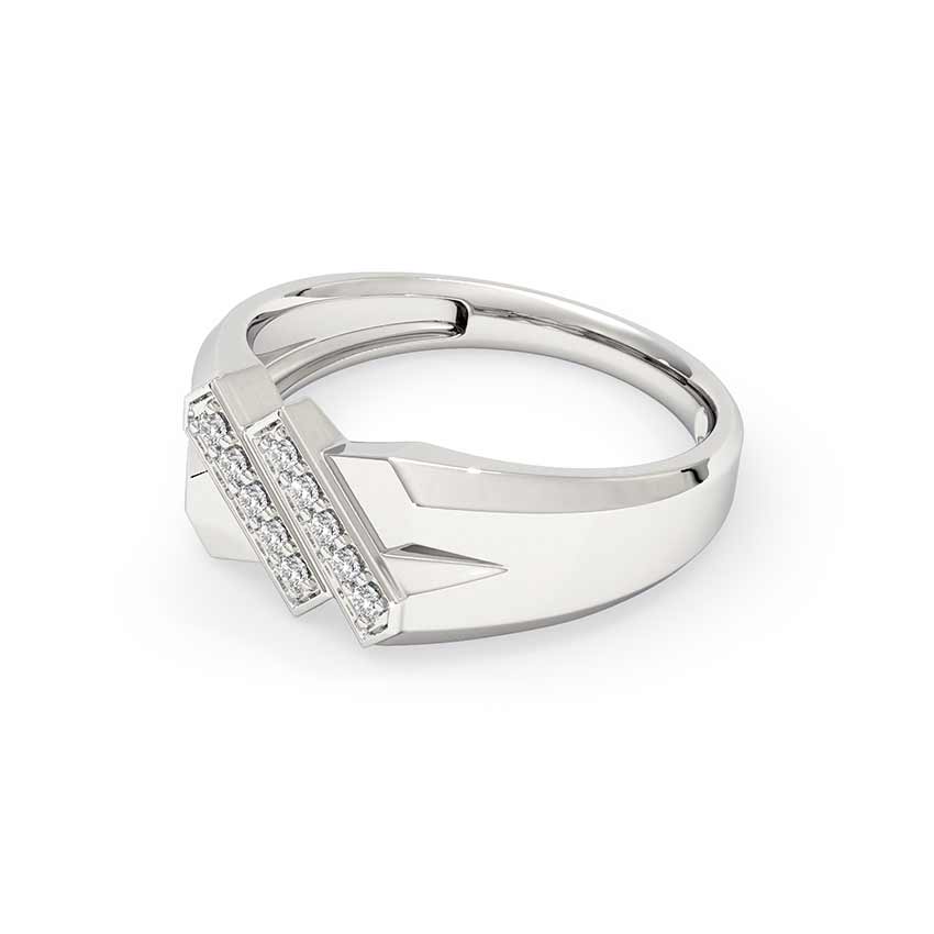 Dual-Bar Men Diamond Ring