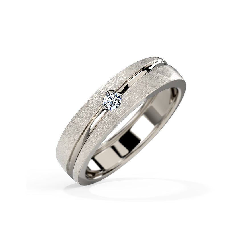 Matt Line Diamond Ring