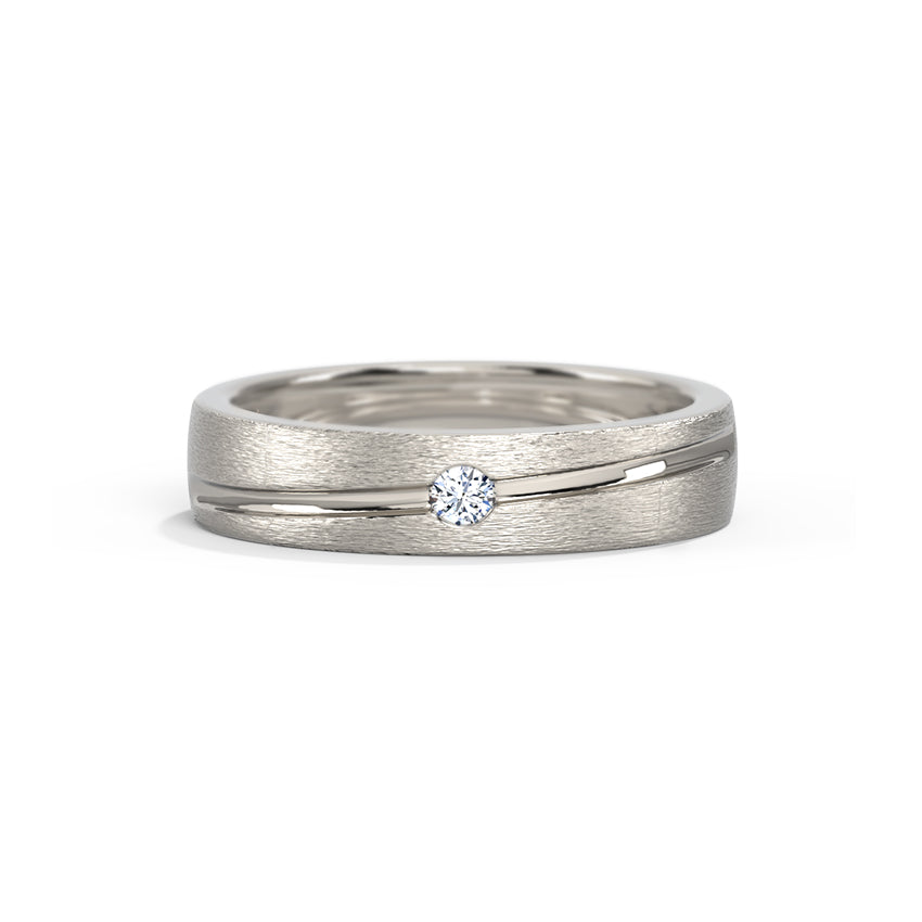 Matt Line Diamond Ring