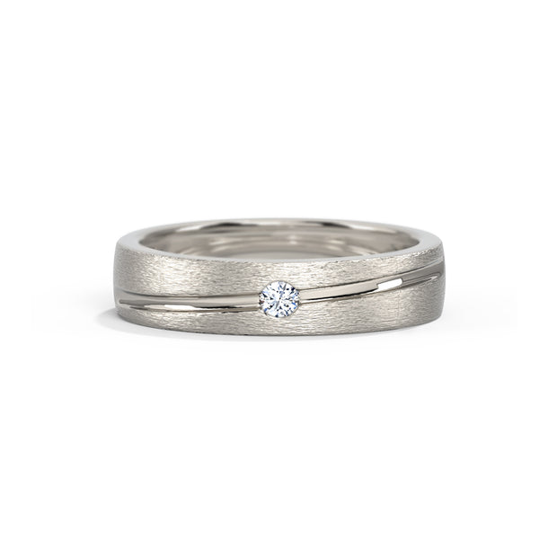 Matt Line Diamond Ring