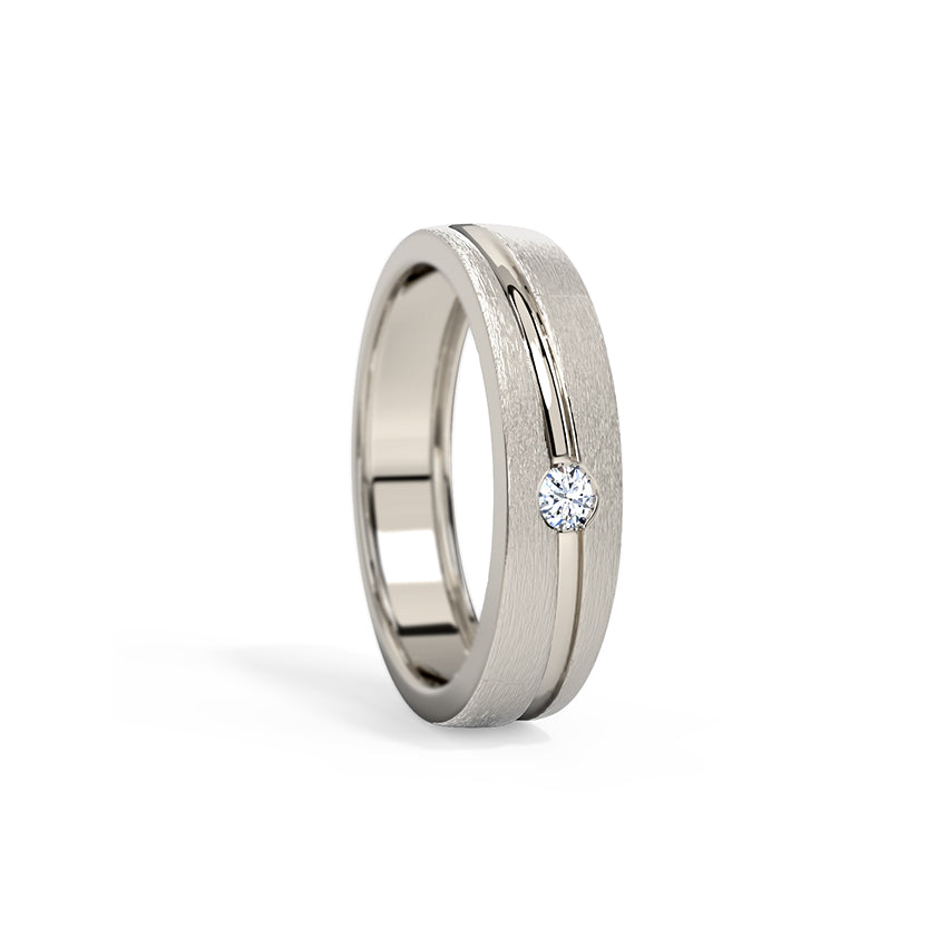 Matt Line Diamond Ring