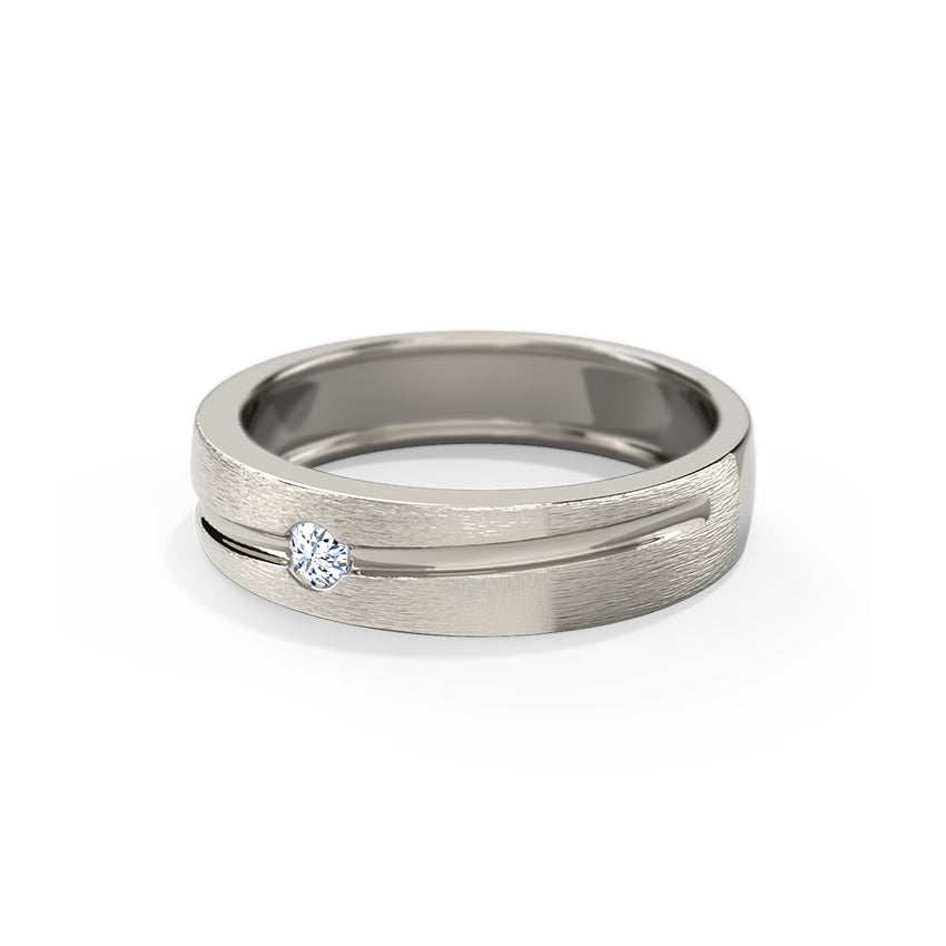Matt Line Diamond Ring