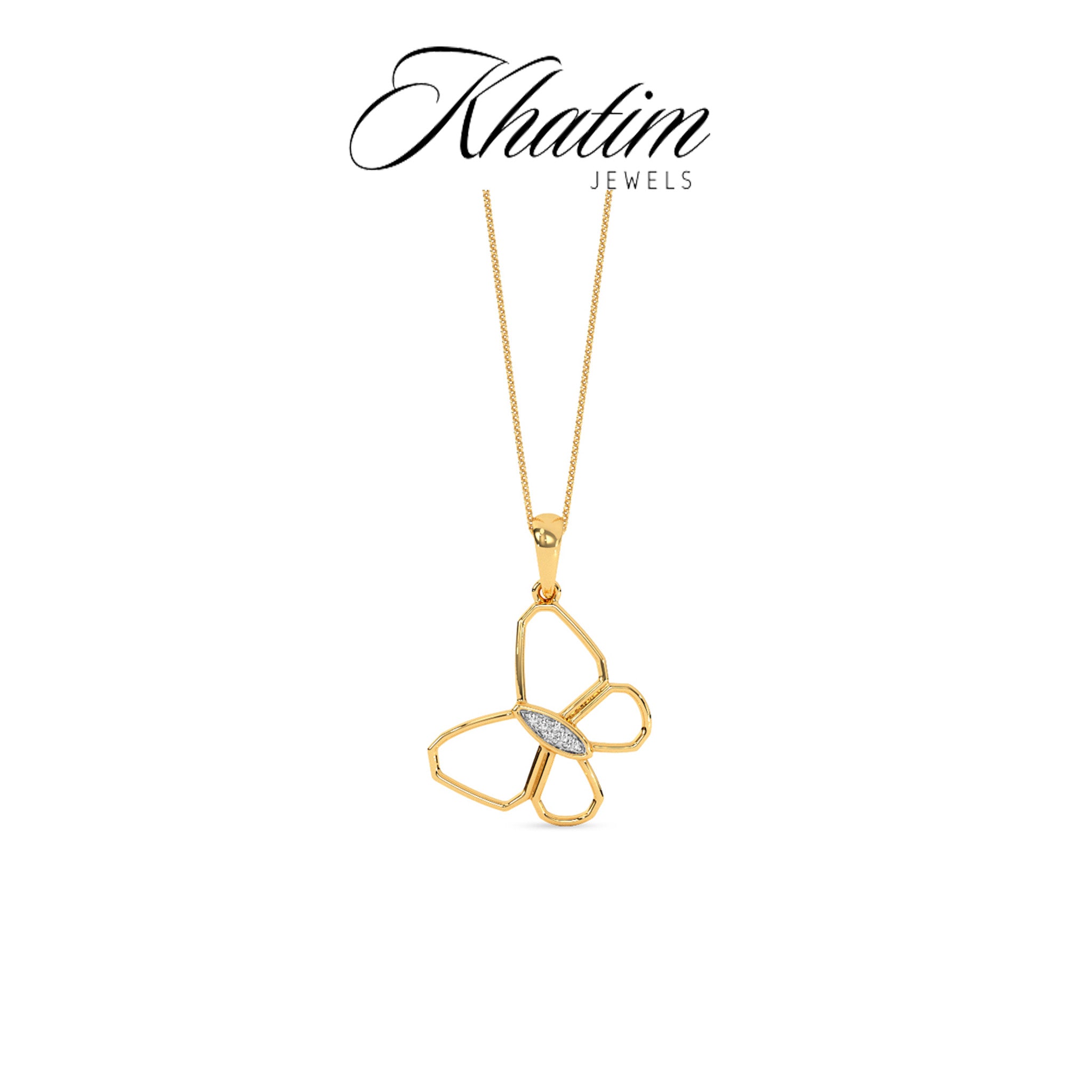 Butterfly Gold Diamond Pendant