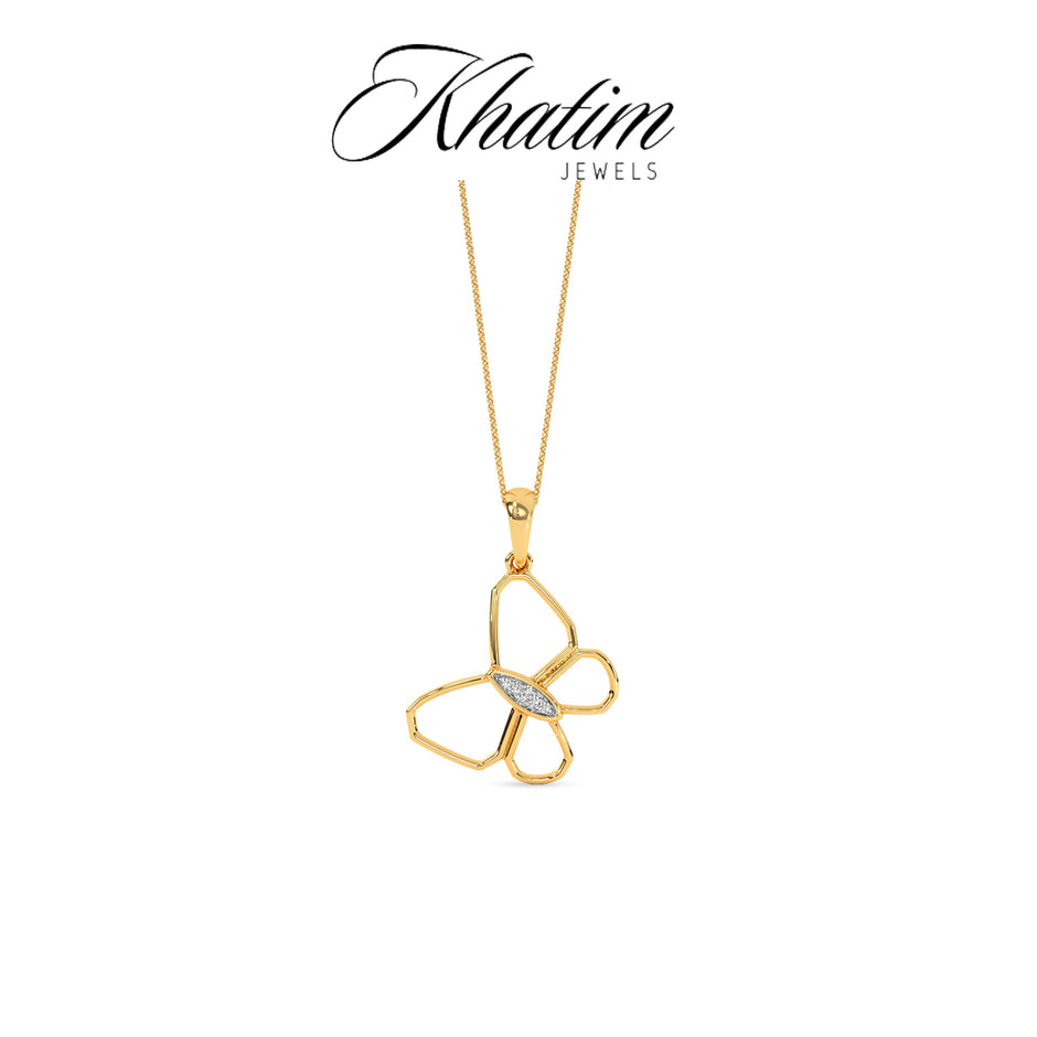 Butterfly Gold Diamond Pendant