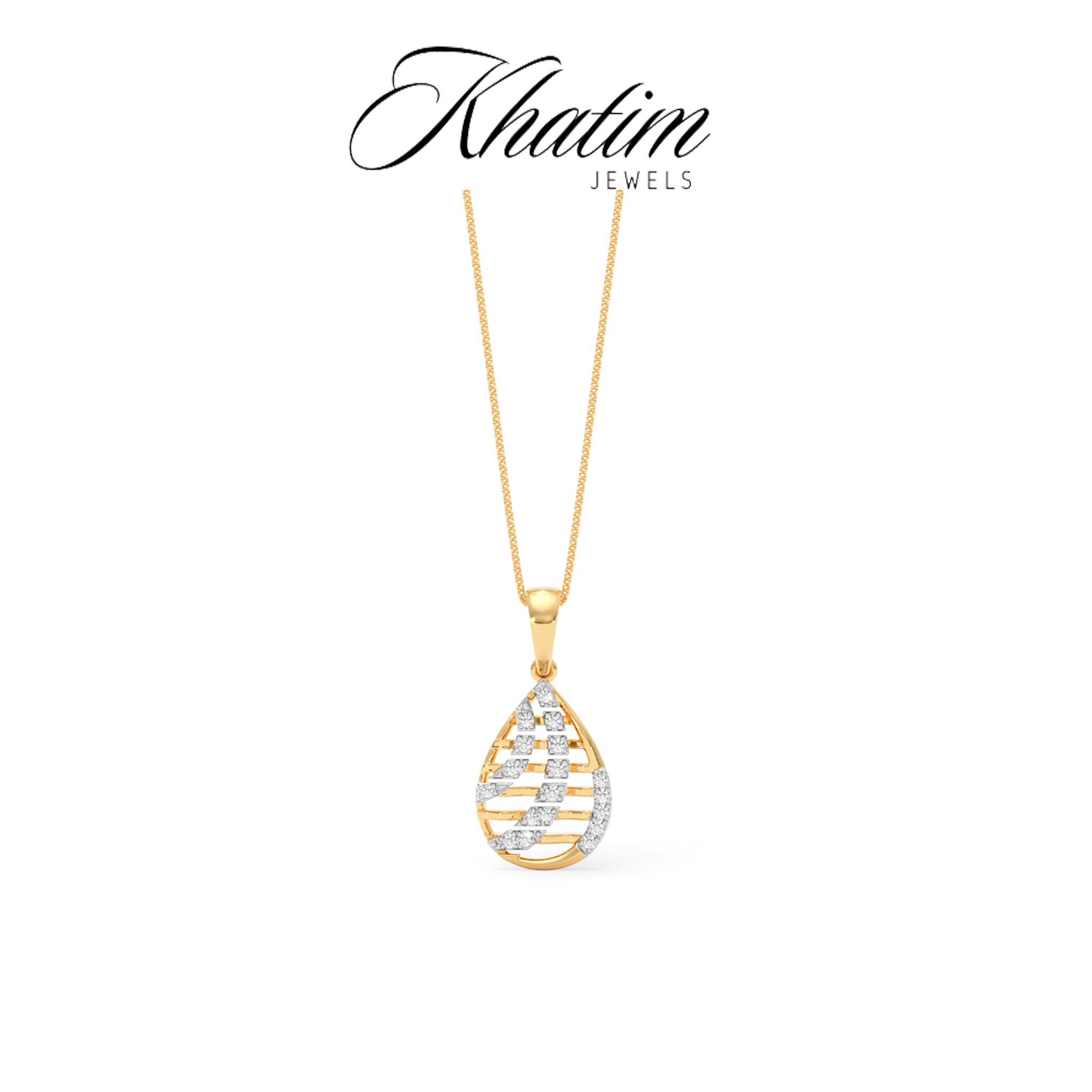Teardrop Gold Diamond Pendant