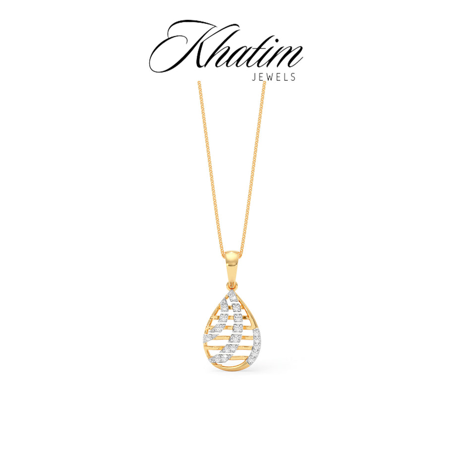 Teardrop Gold Diamond Pendant