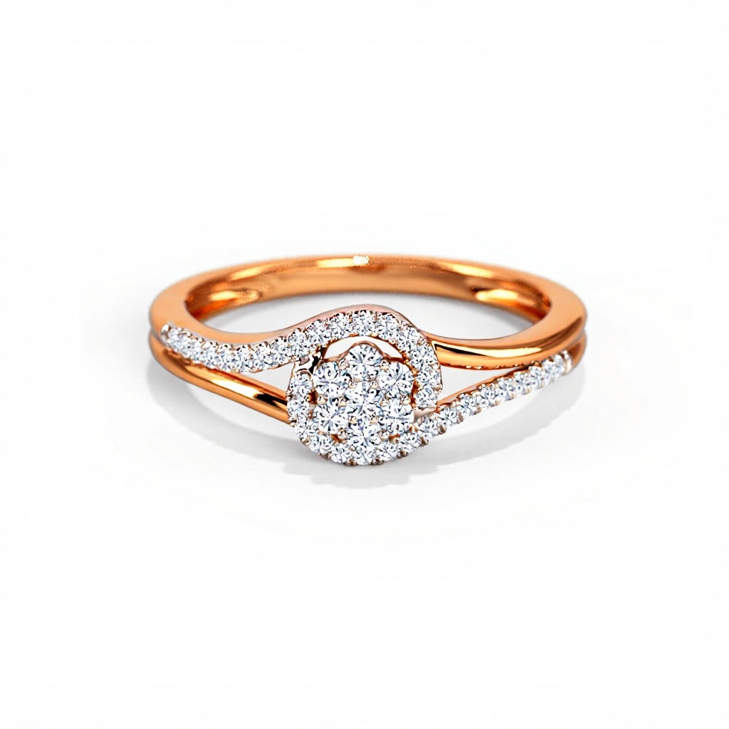 Cluster Gold Diamond Ring