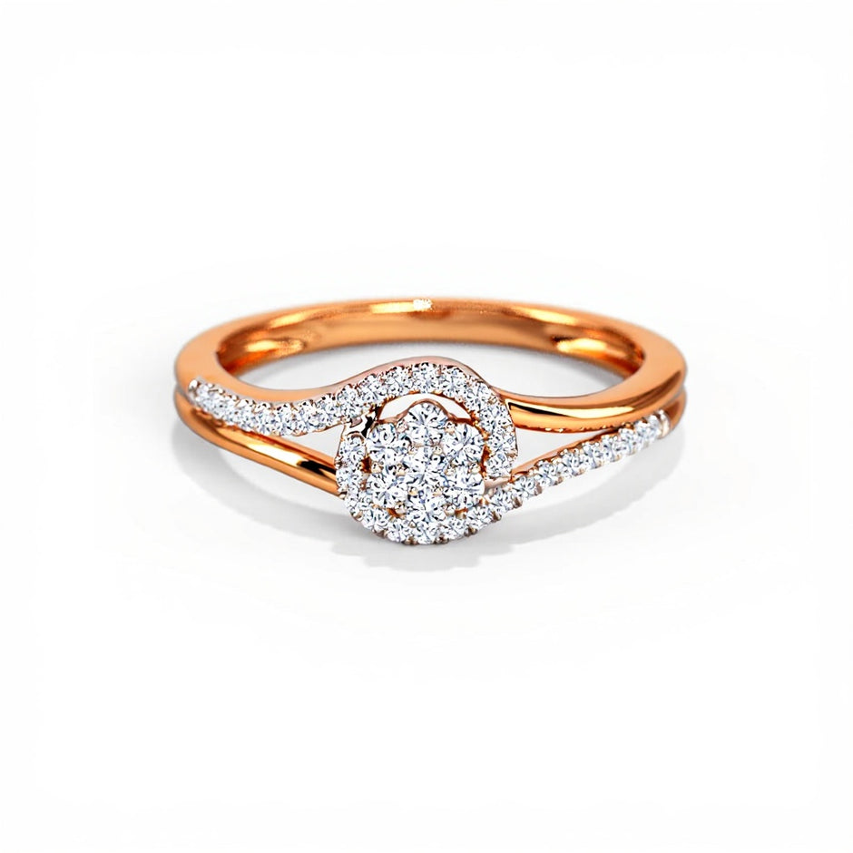 Cluster Gold Diamond Ring