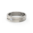 Matte Line Men's Diamond Ring in 925 sterling silver — side profile, image 3