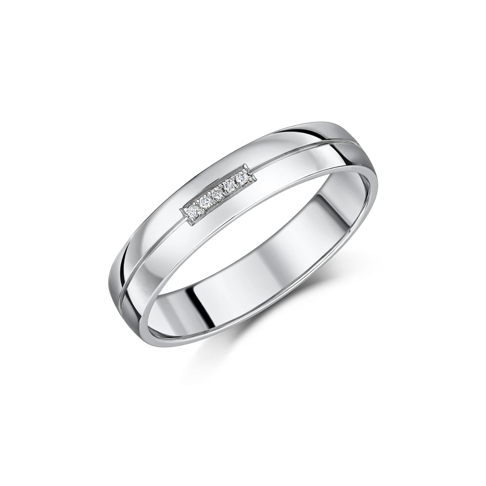 Minimalist Central Row Men Diamond Ring