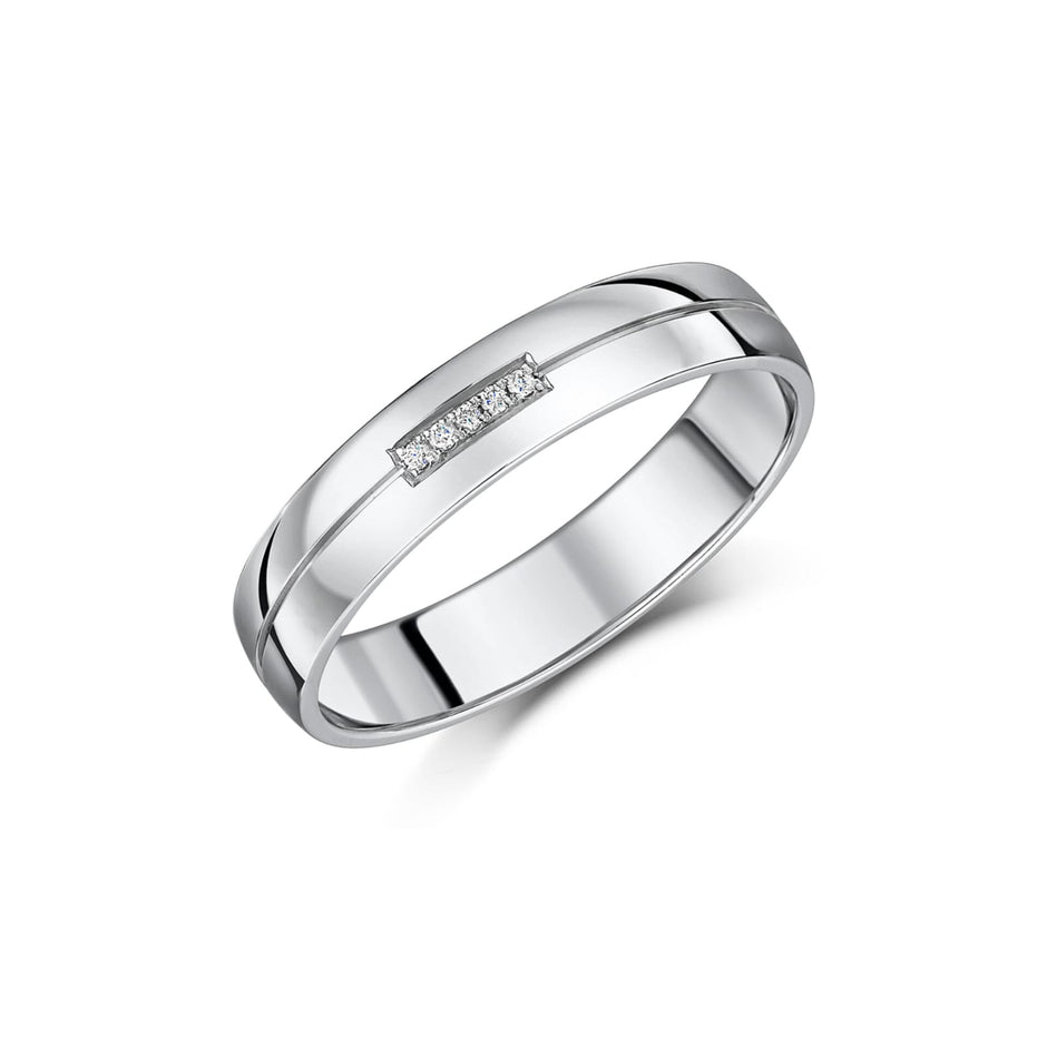 Minimalist Central Row Men Diamond Ring