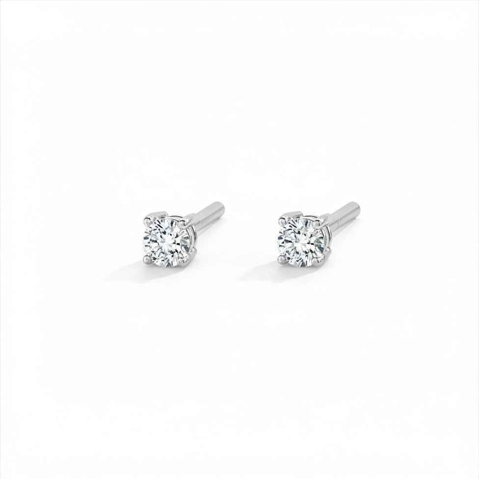 Solitaire Gold Diamond Earrings