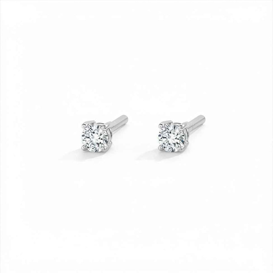 Solitaire Gold Diamond Earrings