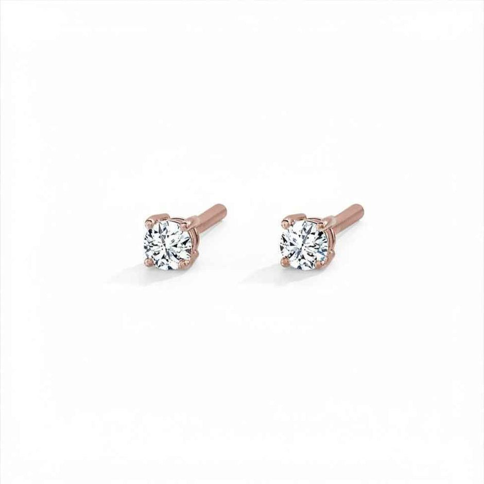 Solitaire Gold Diamond Earrings