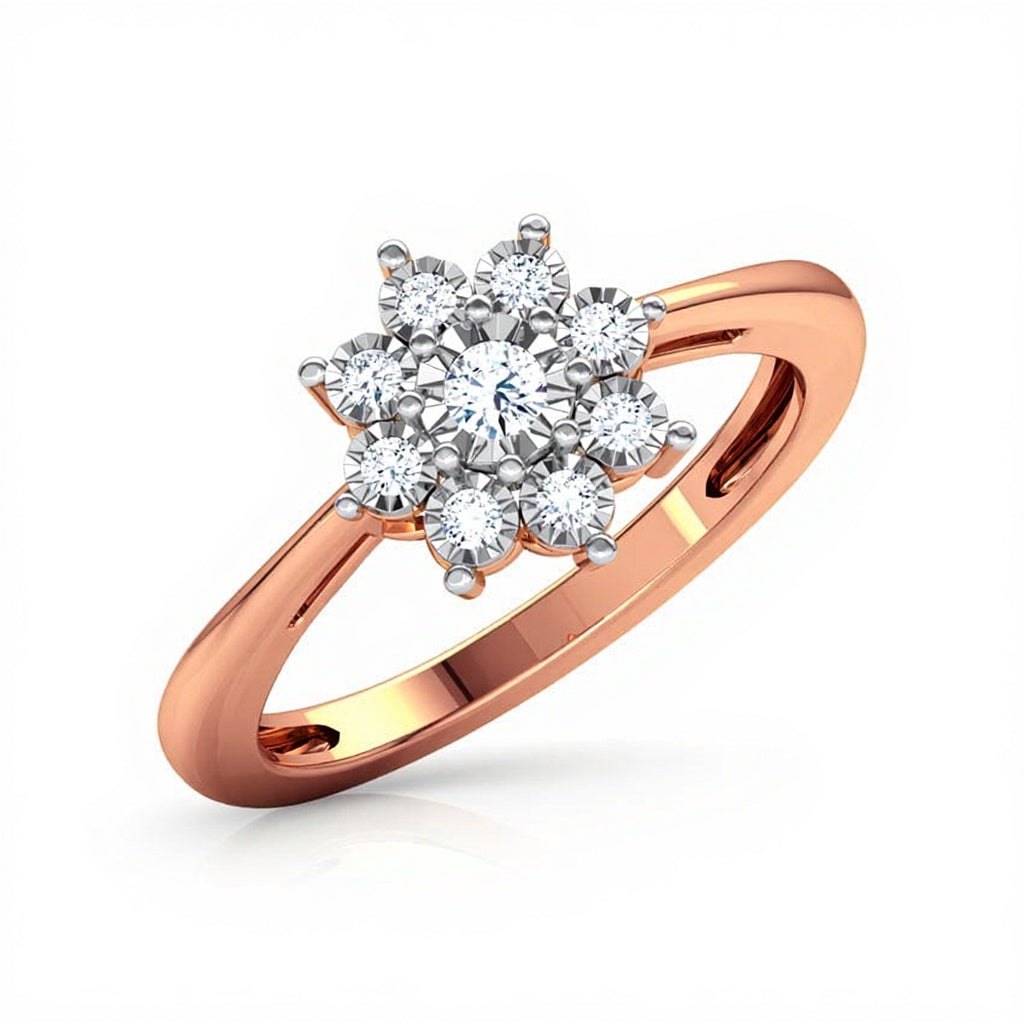 Flower Gold Diamond Ring
