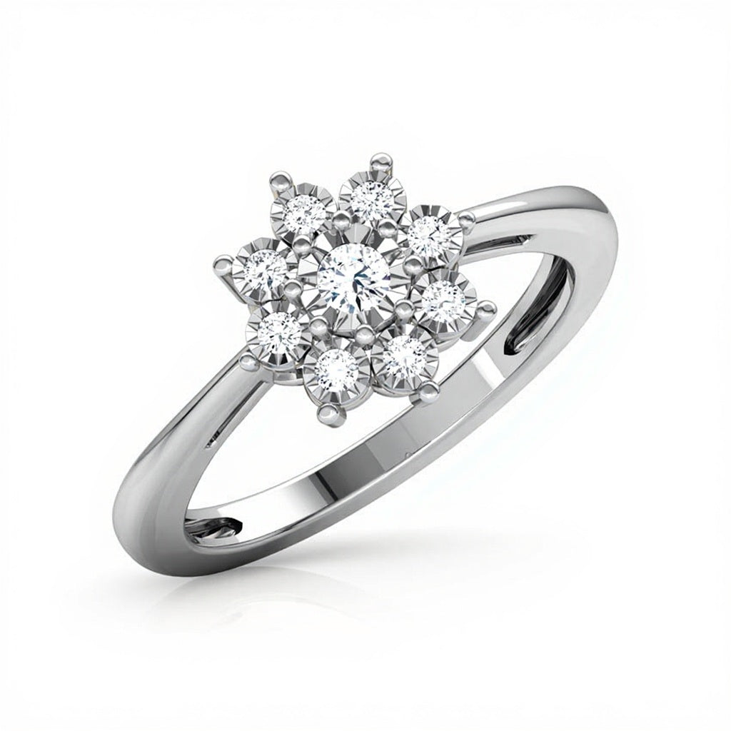 Flower Gold Diamond Ring