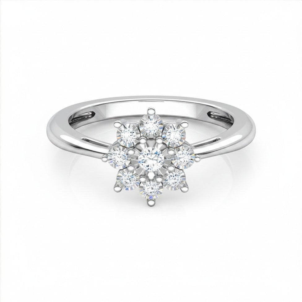 Flower Gold Diamond Ring