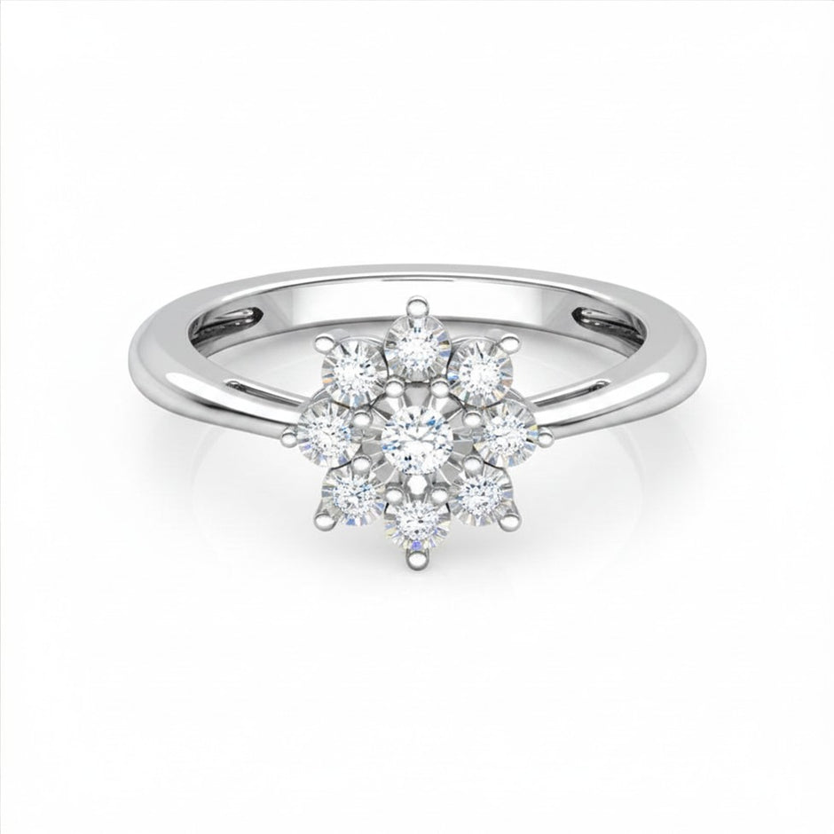 Flower Gold Diamond Ring