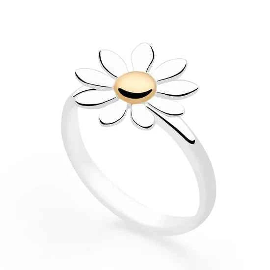Sun Flower Women Silver Ring
