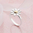Sun Flower Women Silver Ring