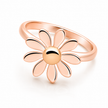 A rose gold Platted Women Silver ring daisy ring with a polished metallic finish, shown on a clean white background.