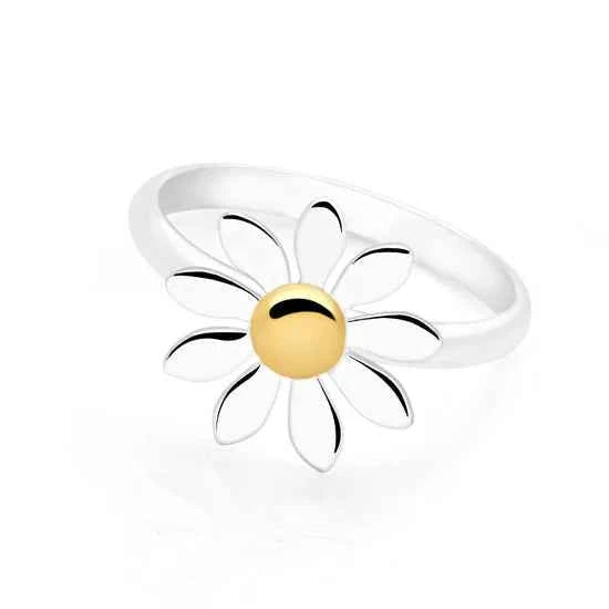 Sun Flower Women Silver Ring in 925 sterling silver — angled catalog view, image 2