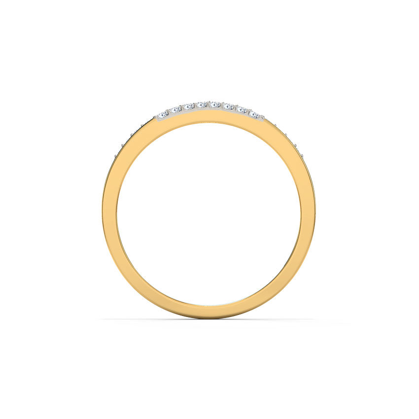 Twin Line Gold Diamond Ring in gold — side profile, image 3