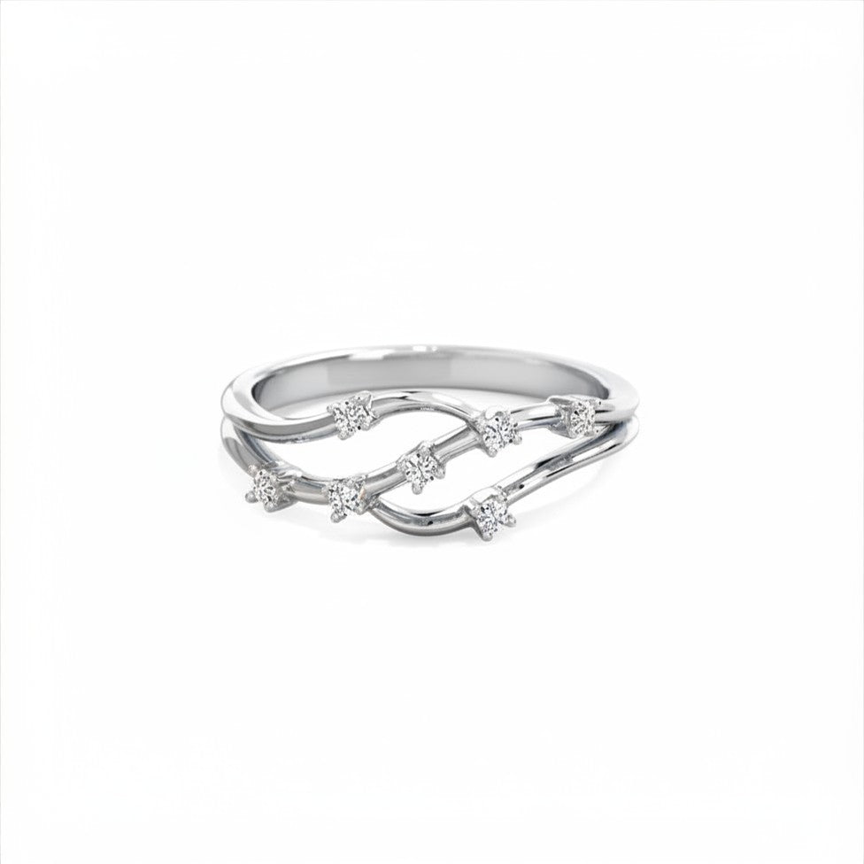 Wave Gold Diamond Ring