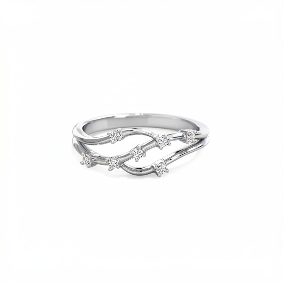 Wave Gold Diamond Ring
