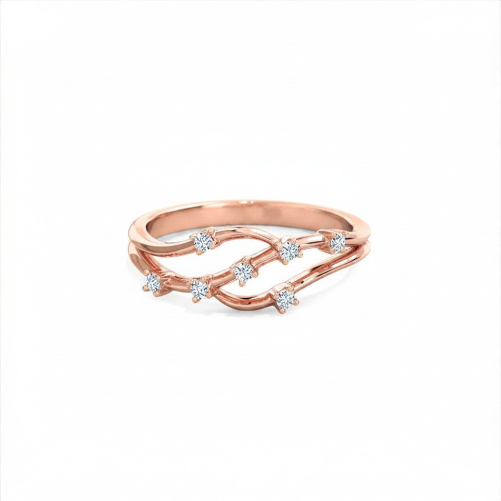 Wave Gold Diamond Ring