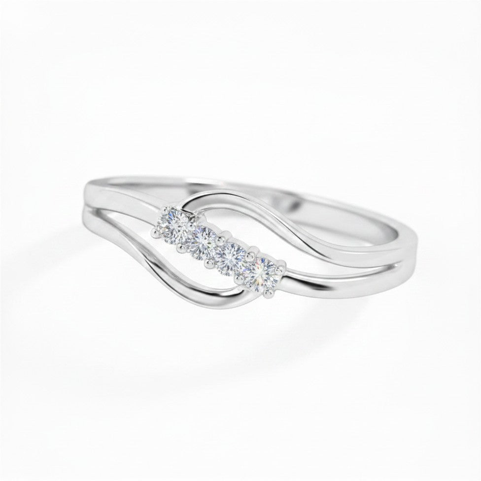 Infinity Ripple Gold Diamond Ring