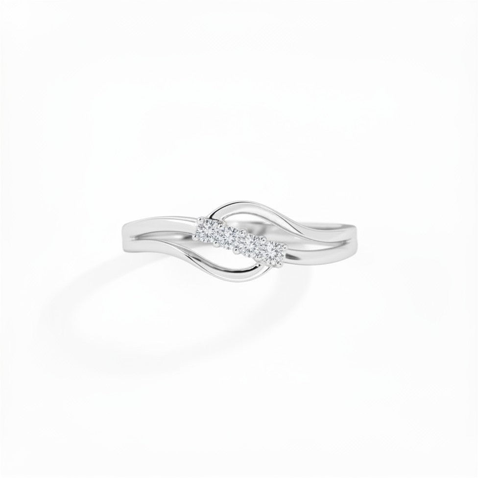 Infinity Ripple Gold Diamond Ring
