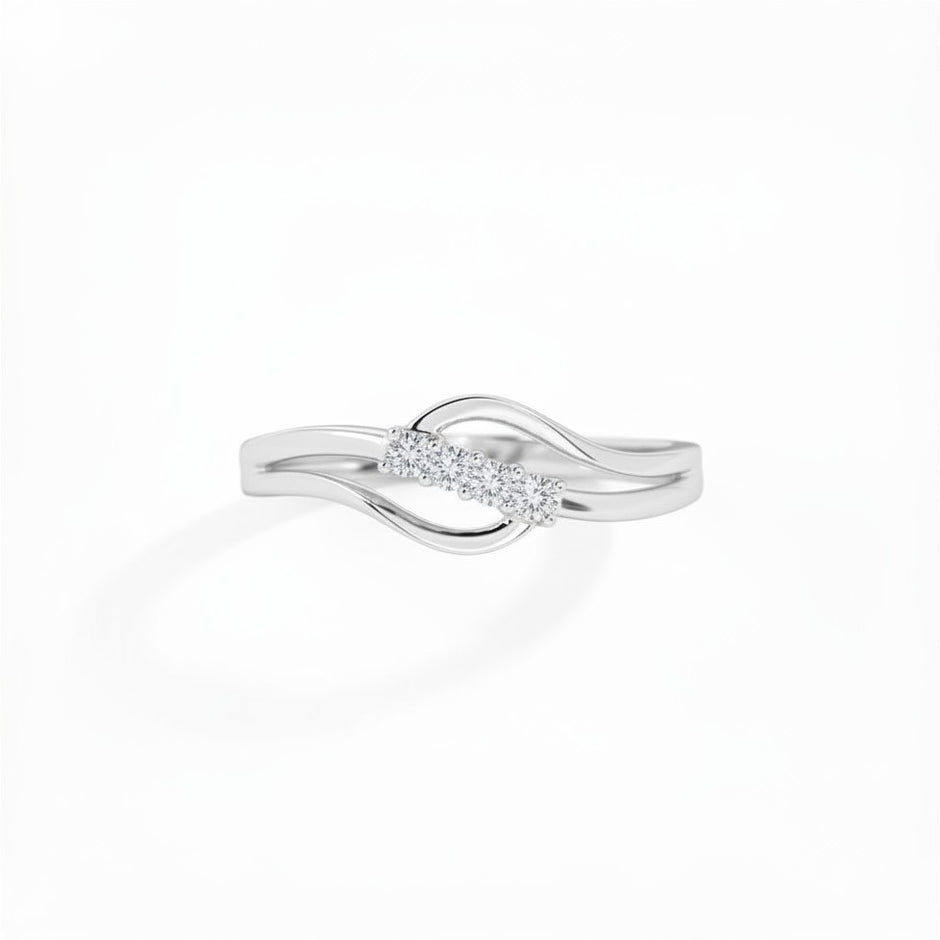 Infinity Ripple Gold Diamond Ring
