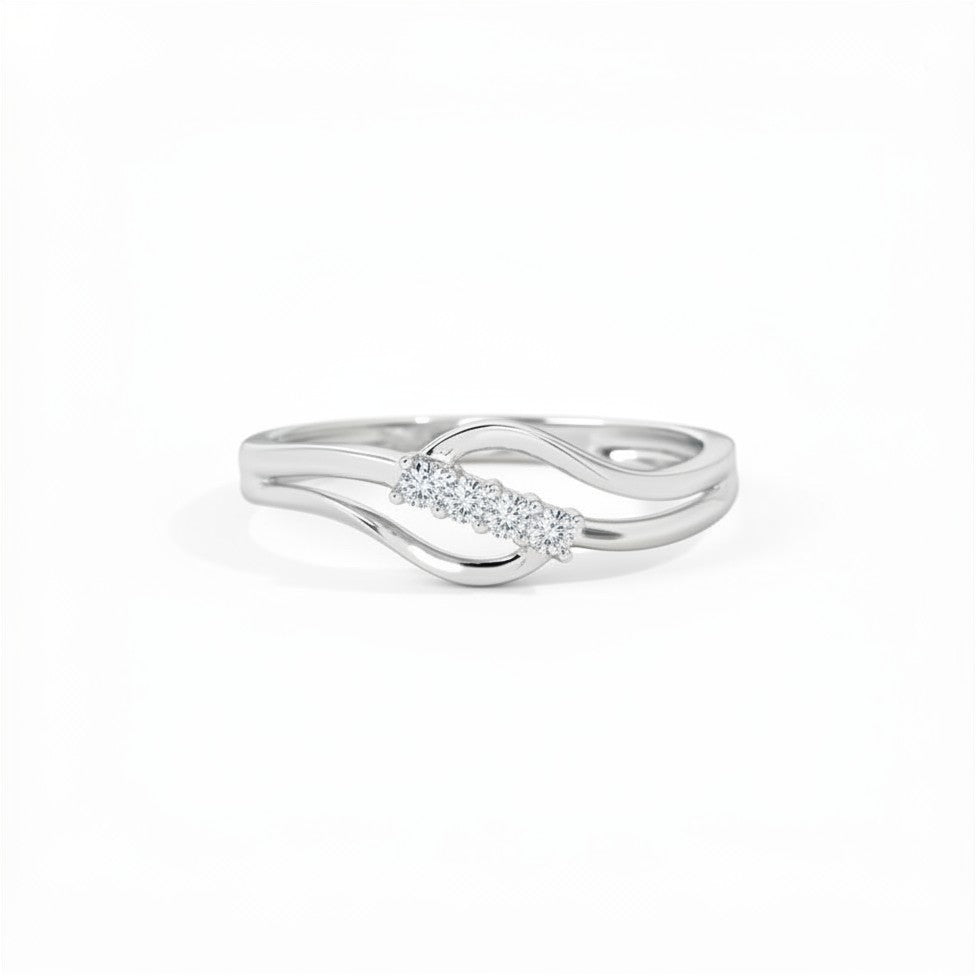Infinity Ripple Gold Diamond Ring