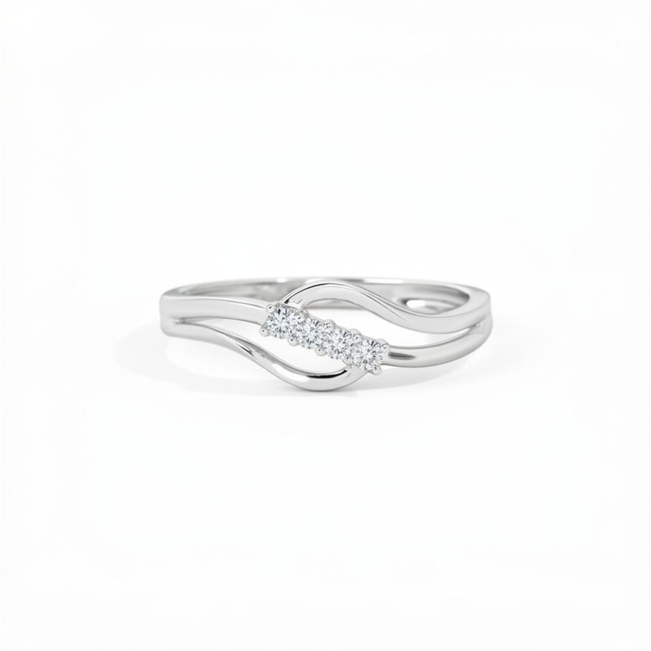Infinity Ripple Gold Diamond Ring