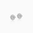 White gold starburst diamond stud earrings