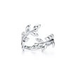 Silver leaf-shaped women Silver ring on a white background