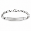 Atlas Brushed ID men's 925 silver bracelet in white silver finish, front studio view