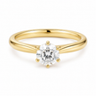 Celestia round lab-grown diamond solitaire ring in polished 18K yellow gold